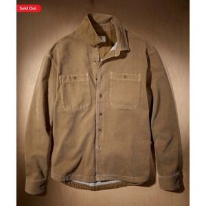 AE x Tru Kolors Travis Kelce Chenille Twill Shirt Shacket Tan Khaki Men's Size S